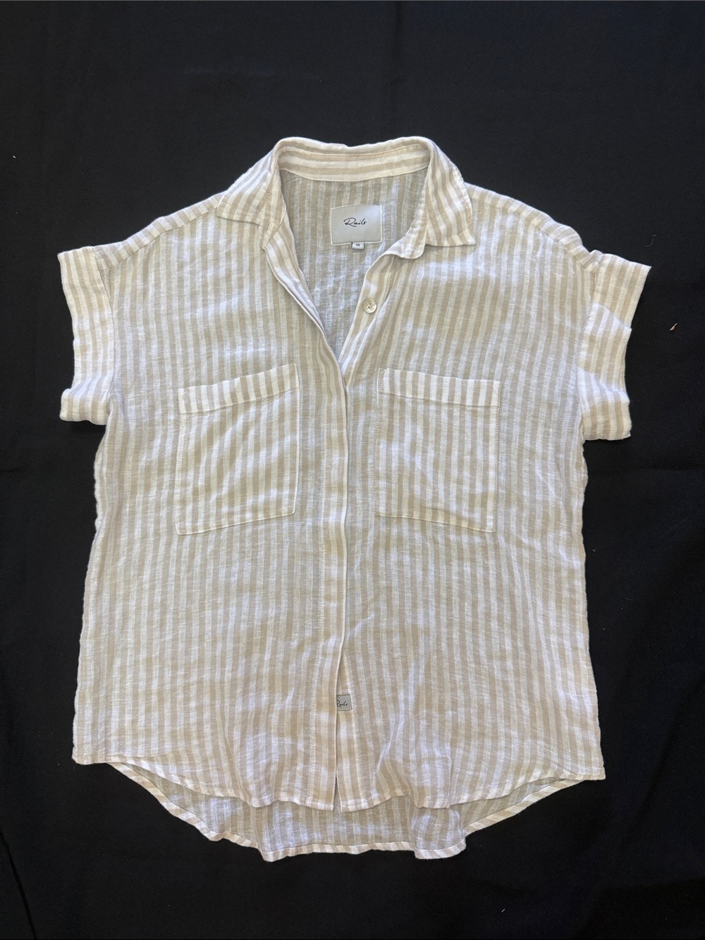Rails Cito Dune Stripe button down linen material blouse women’s size xs